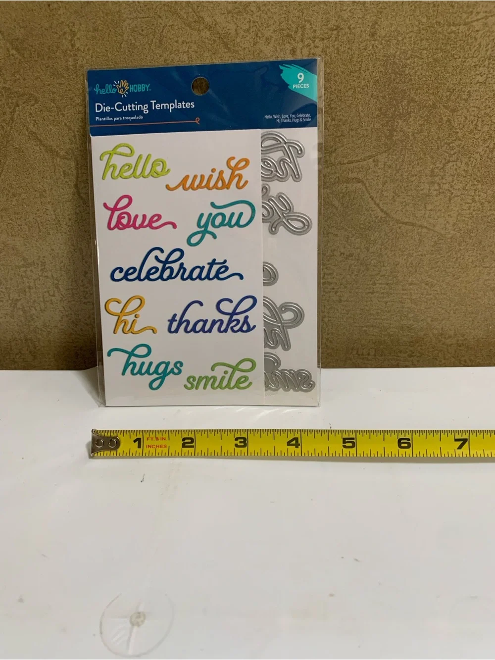 HELLO HOBBY 9 piece DIE CUTTING WORDS NEW in Pkg